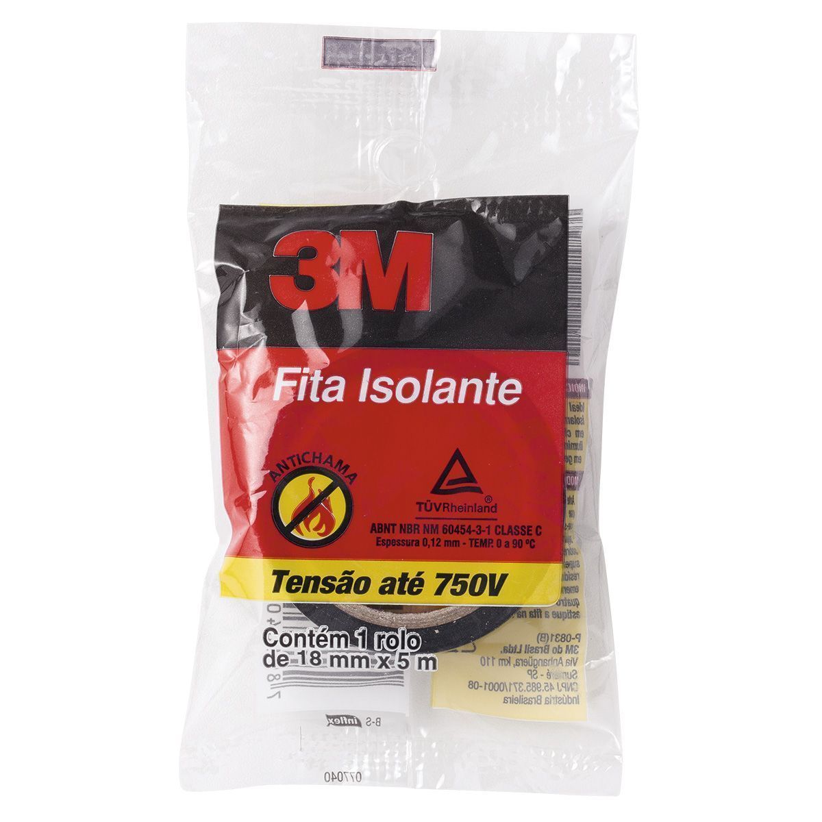 Fita Isolante 3M 18mmx5m - Tensão até 750V