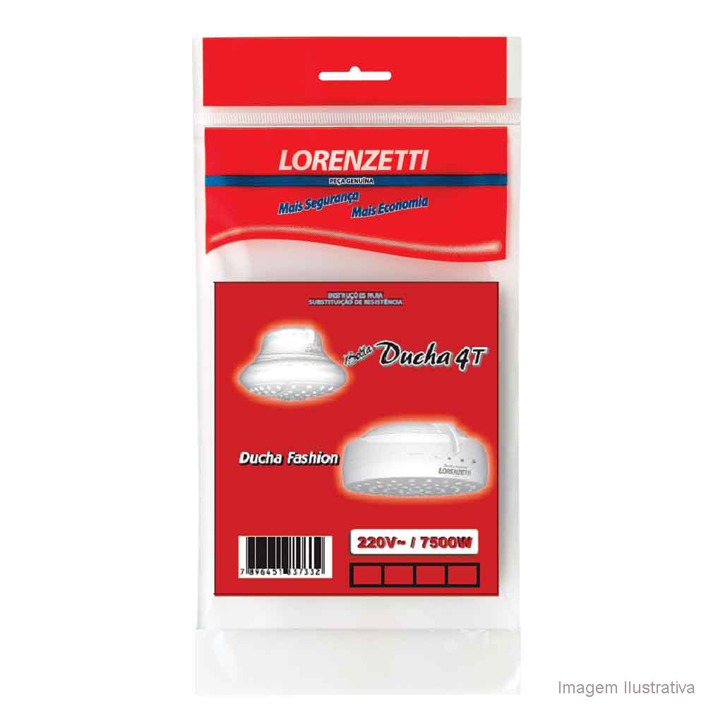 Resistência Bella Ducha 4T Lorenzetti 220V/7500W